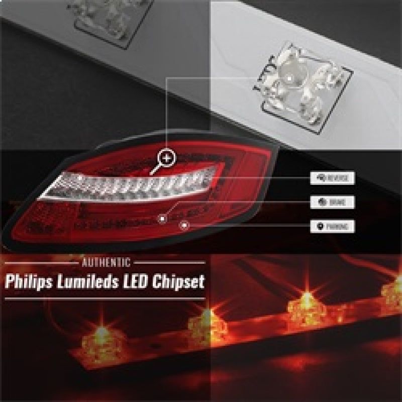 SPYDER 5083173 - SPY5083173 - Spyder Porsche 987 Cayman 06-08 / Boxster 05-08 LED Tail Lights - Red Clear ALT-YD-P98705-LED-RC - Shipped in Europe - Tuningsupply.com