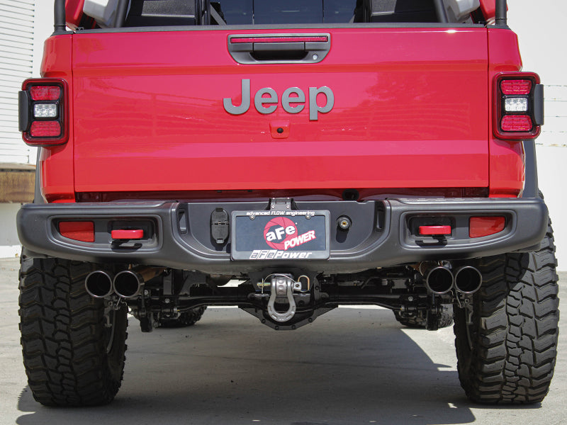 aFe 49-38084-B - AFE49-38084-B - aFe Vulcan Series 3in-2-1/2in 304 SS Cat-Back 2020 Jeep Gladiator (JT) V6-3.6L w/ Black Tips - Shipped in Europe - Tuningsupply.com