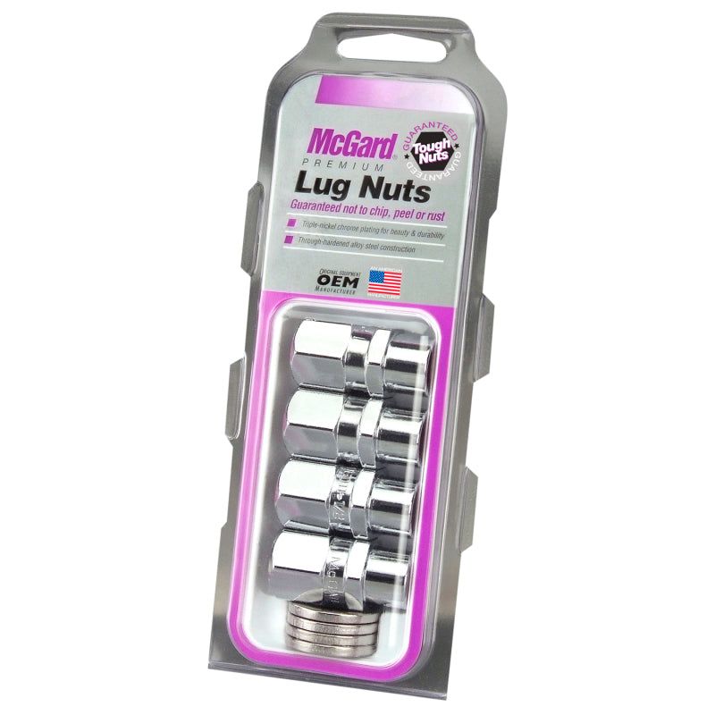 McGard 60129 - MCG60129 - McGard Hex Lug Nut (Drag Racing Short Shank) M12X1.5 / 13/16 Hex / 1.6in. Length (4-Pack) - Chrome - Shipped in Europe - Tuningsupply.com