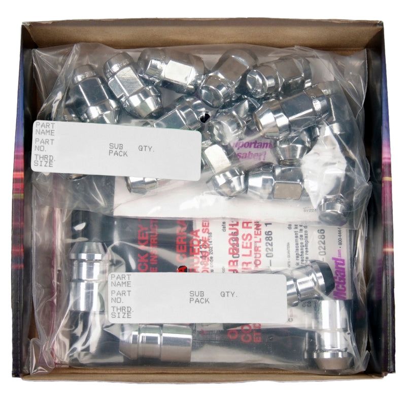 McGard 84537 - MCG84537 - McGard 5 Lug Hex Install Kit w/Locks (Cone Seat Nut / Bulge) M12X1.5 / 3/4 Hex / 1.45in L - Chrome - Shipped in Europe - Tuningsupply.com