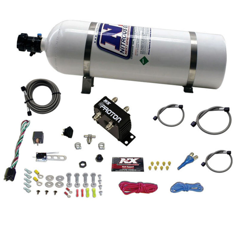 Nitrous Express - NEX20421-15 - Nitrous Express Proton Plus Nitrous Kit w/15lb Bottle - Shipped in Europe - Tuningsupply.com