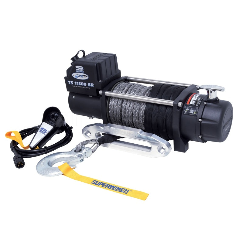 Superwinch 1511201 - SUW1511201 - Superwinch 11500 LBS 12V DC 3/8in x 80ft Synthetic Rope Tiger Shark 11500 Winch - Shipped in Europe - Tuningsupply.com