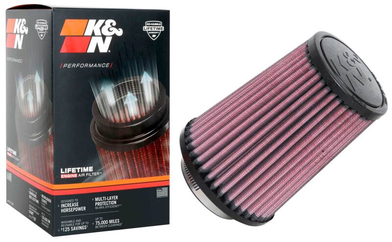 K&N Engineering RU-5062XD - KNNRU-5062XD - K&N Universal Rubber Filter 2-1/2in Flg / 4-1/2in OD B / 3-1/2in OD T / 6in H - Black Top - Shipped in Europe - Tuningsupply.com