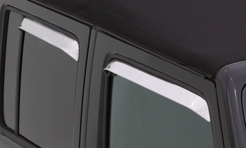 AVS 14075 - AVS14075 - AVS 87-98 Ford F-250 Super Duty Ventshade Front & Rear Window Deflectors 4pc - Stainless - Shipped in Europe - Tuningsupply.com