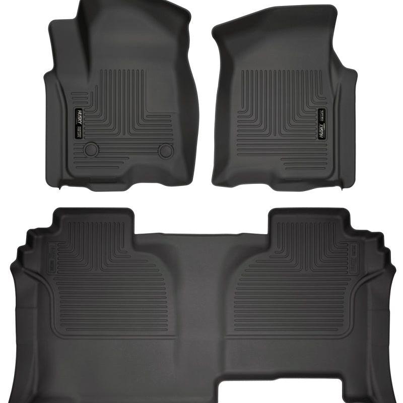 Husky Liners 94031 - HSL94031 - Husky Liners 19-23 GMC Sierra 1500 Double Cab Weatherbeater Black Front & 2nd Seat Floor Liners - Shipped in Europe - Tuningsupply.com
