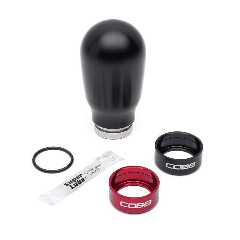 COBB - COBB213370-BK - Cobb Subaru 6-Speed Tall Weighted COBB Shift Knob - Black (Incl. Both Red + Blk Collars) - Shipped in Europe - Tuningsupply.com
