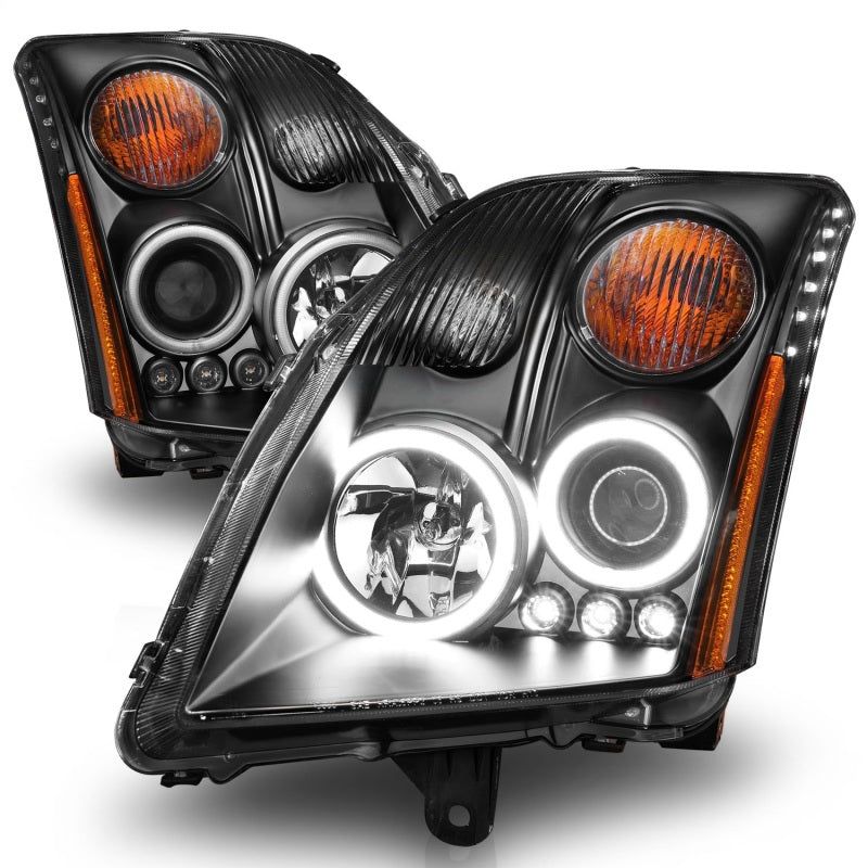 ANZO 121276 - ANZ121276 - ANZO 2007-2012 Nissan Sentra Projector Headlights Black - Shipped in Europe - Tuningsupply.com