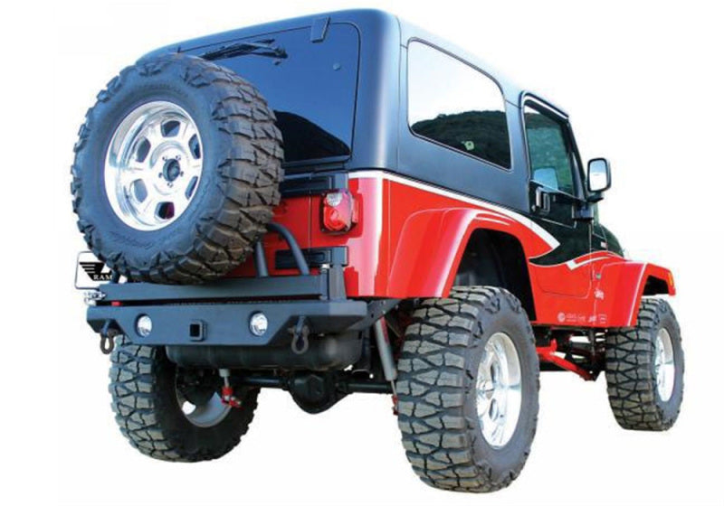 Rampage - RAM76610 - Rampage 1987-1995 Jeep Wrangler(YJ) Recovery Bumper Rear - Black - Shipped in Europe - Tuningsupply.com