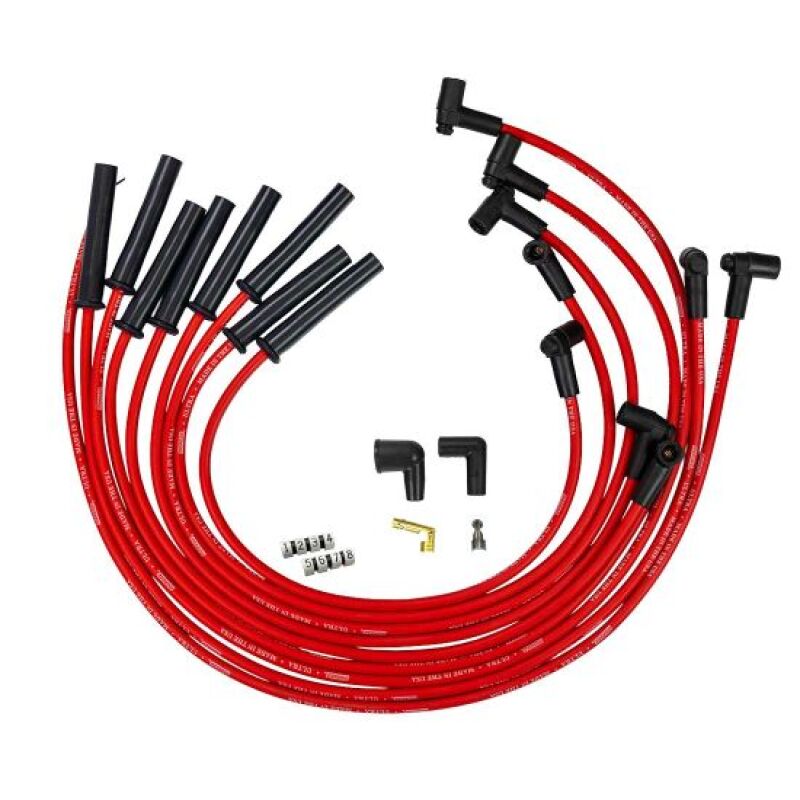 Moroso 52039 - MOR52039 - Moroso GM BBC 366-454 HEI-Style w/o Coil In Cap Ultra 350 8mm Multi-Angle Spark Plug Wire Set - Red - Shipped in Europe - Tuningsupply.com