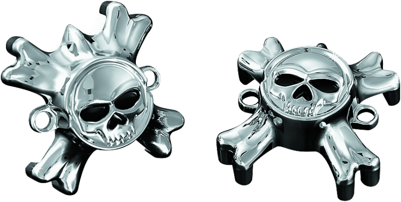 Kuryakyn 6278 - KUR6278 - Kuryakyn Replacement Zombie Grip Emblems With Throttle Boss Chrome - Shipped in Europe - Tuningsupply.com