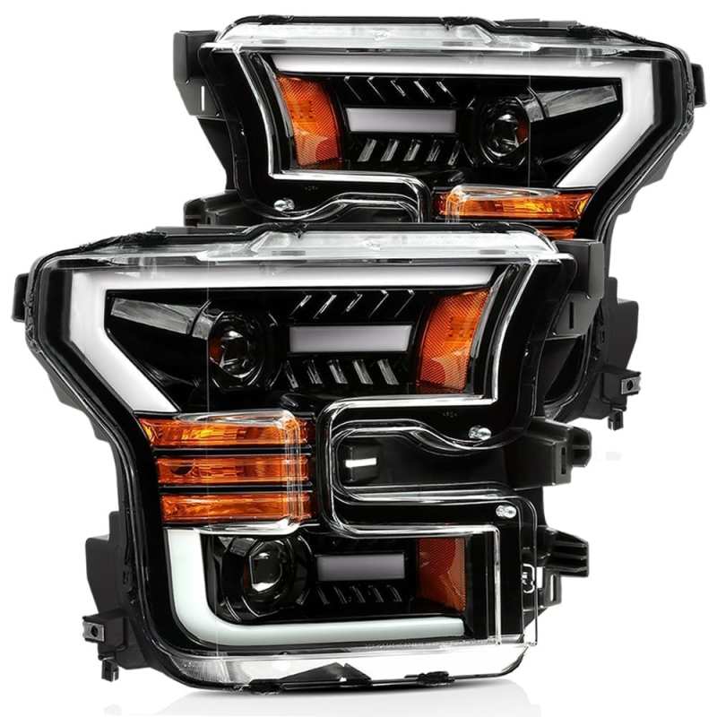 AlphaRex - ARX880158 - AlphaRex 15-17 Ford F-150 PRO-Series Proj Headlights Plank Style Gloss Blk w/Activ Light/Seq Signal - Shipped in Europe - Tuningsupply.com