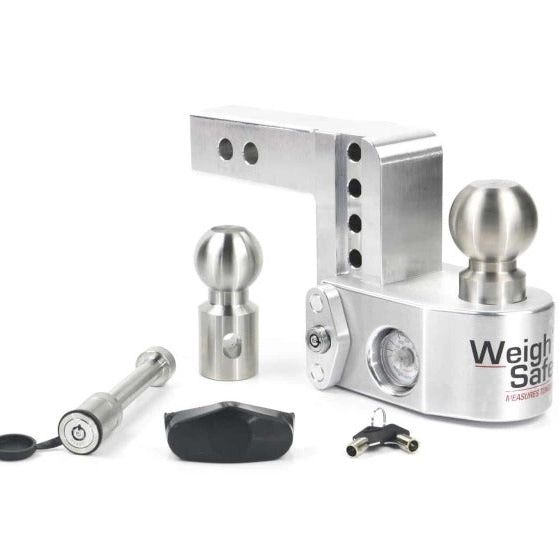 Weigh Safe WS4-2-KA - WEIWS4-2-KA - Weigh Safe 4in Drop Hitch w/Built-in Scale & 2in Shank (10K/12.5K GTWR) w/WS05 - Aluminum - Shipped in Europe - Tuningsupply.com