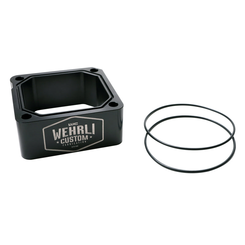 Wehrli WCF100338-BLKANO - WCFWCF100338-BLKANO - Wehrli 98.5-07 Dodge 5.9L Cummins Billet Intake Spacer Kit - Black Anodized & Engraved Finish - Shipped in Europe - Tuningsupply.com
