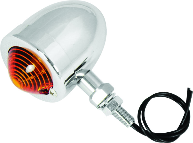 Bikers Choice 490160 - BKC490160 - Bikers Choice Chrome Bullet Lite With Amber Lens 2 Inch Diameter Dual Filament Custom Stud Mount - Shipped in Europe - Tuningsupply.com