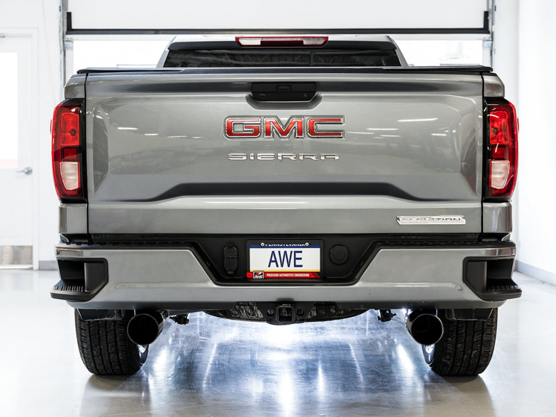 AWE Tuning 3015-33206 - AWE3015-33206 - AWE Tuning 4th Gen GM 1500 5.3L 0FG Catback Split Rear Exit (Flat Bumper) - Dual Diamond Tips - Shipped in Europe - Tuningsupply.com