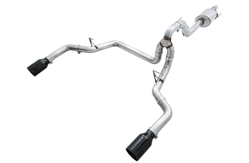 AWE Tuning 3015-33120 - AWE3015-33120 - AWE Tuning 2015+ Ford F-150 0FG Dual Exit Performance Exhaust System w/5in Diamond Black Tips - Shipped in Europe - Tuningsupply.com