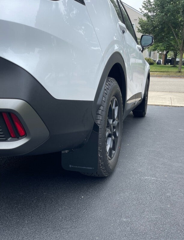 Rally Armor MF81-UR-BLK-DGRY - RALMF81-UR-BLK-DGRY - Rally Armor 23-25 Kia Sportage Black UR Mud Flap w/ Dark Grey Logo - Shipped in Europe - Tuningsupply.com