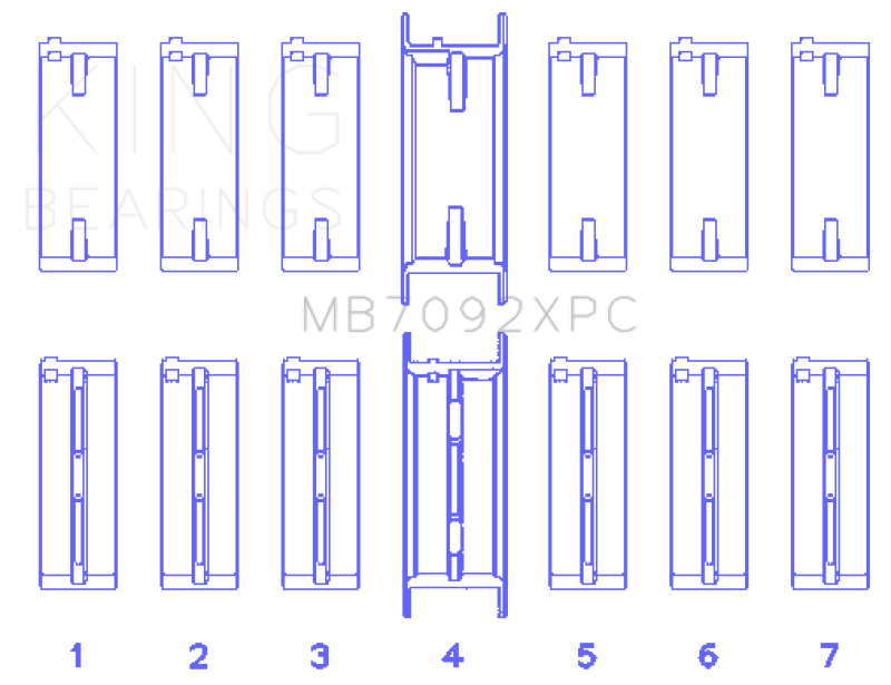 King Engine Bearings GMB7092XPC - KINGMB7092XPC - King Engine Bearings Nissan RB26DETT 24V Coated Performance Main Bearing Set - Size STD - Shipped in Europe - Tuningsupply.com