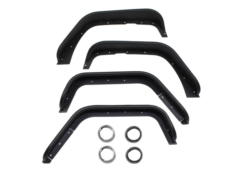 Fishbone Offroad FB33006 - FBOFB33006 - Fishbone Offroad 07-18 Jeep Wrangler Front/Rear Tube Fenders - Aluminum Blk Txtrd Pwdrcoat(Set Of 4) - Shipped in Europe - Tuningsupply.com