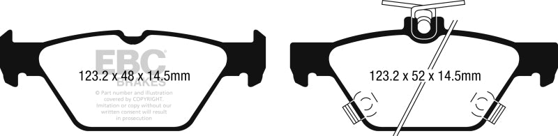 EBC DP32257C - EBCDP32257C - EBC 15-17 Subaru Legacy 2.5L/3.6L Redstuff Rear Brake Pads - Shipped in Europe - Tuningsupply.com