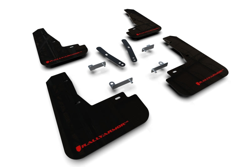 Rally Armor MF91-UR-BLK-RD - RALMF91-UR-BLK-RD - Rally Armor 22-25 Kia EV6 Black UR Mud Flap Red Logo - Shipped in Europe - Tuningsupply.com
