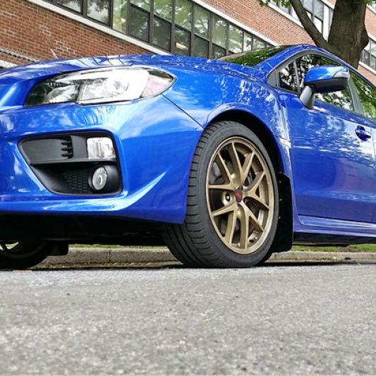 Rally Armor MF32-UR-BLK/BL - RALMF32-UR-BLK/BL - Rally Armor 15-21 Subaru WRX/STI Black UR Mud Flap w/Blue Logo - Shipped in Europe - Tuningsupply.com