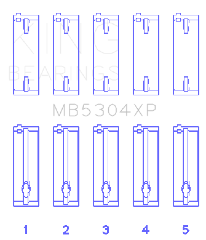 King Engine Bearings GMB5304XP.026 - KINGMB5304XP.026 - King Engine Bearings Mazda B6/B6-T/ZM/B3/B5 (Size +.025) Main Bearing Set - Shipped in Europe - Tuningsupply.com