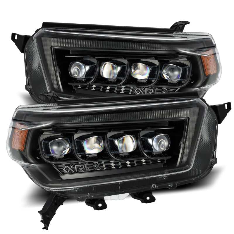 AlphaRex - ARX880758 - AlphaRex 10-13 Toyota 4Runner NOVA LED Proj Headlights Plank Style Alpha Black w/Seq Signal/DRL - Shipped in Europe - Tuningsupply.com