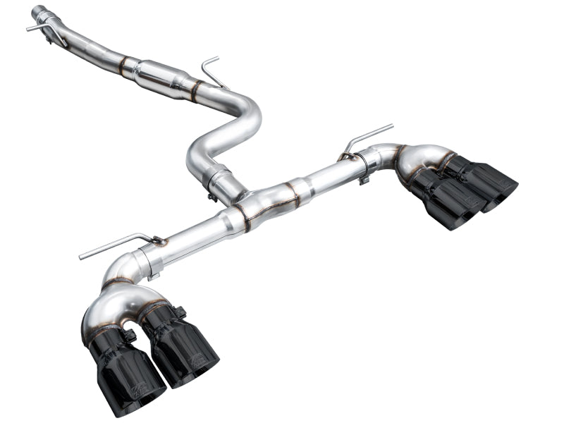 AWE Tuning 3020-43658 - AWE3020-43658 - AWE MK8 Volkswagen Golf R 3in Track Edition Quad Exhaust - Diamond Black Tips - Shipped in Europe - Tuningsupply.com