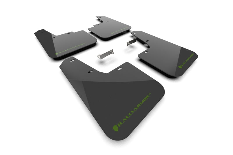 Rally Armor MF136-UR-BLK-AGN - RALMF136-UR-BLK-AGN - Rally Armor 2026 Subaru Outback Black UR Mud Flap w/Green Logo - Shipped in Europe - Tuningsupply.com