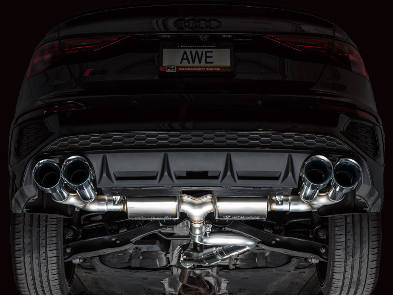 AWE Tuning 3015-42897 - AWE3015-42897 - AWE 22-24 Audi 8Y S3 Touring Edition Exhaust - Chrome Silver Tips - Shipped in Europe - Tuningsupply.com