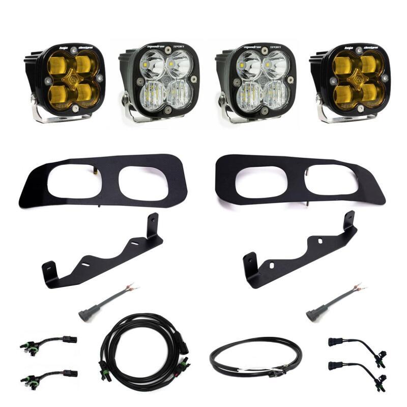 Baja Designs - BAJ448226UP - Baja Designs 2023+ Ford F250/F350 Super Duty Squadron SAE/Sport Fog Pocket Kit - Amber - Shipped in Europe - Tuningsupply.com