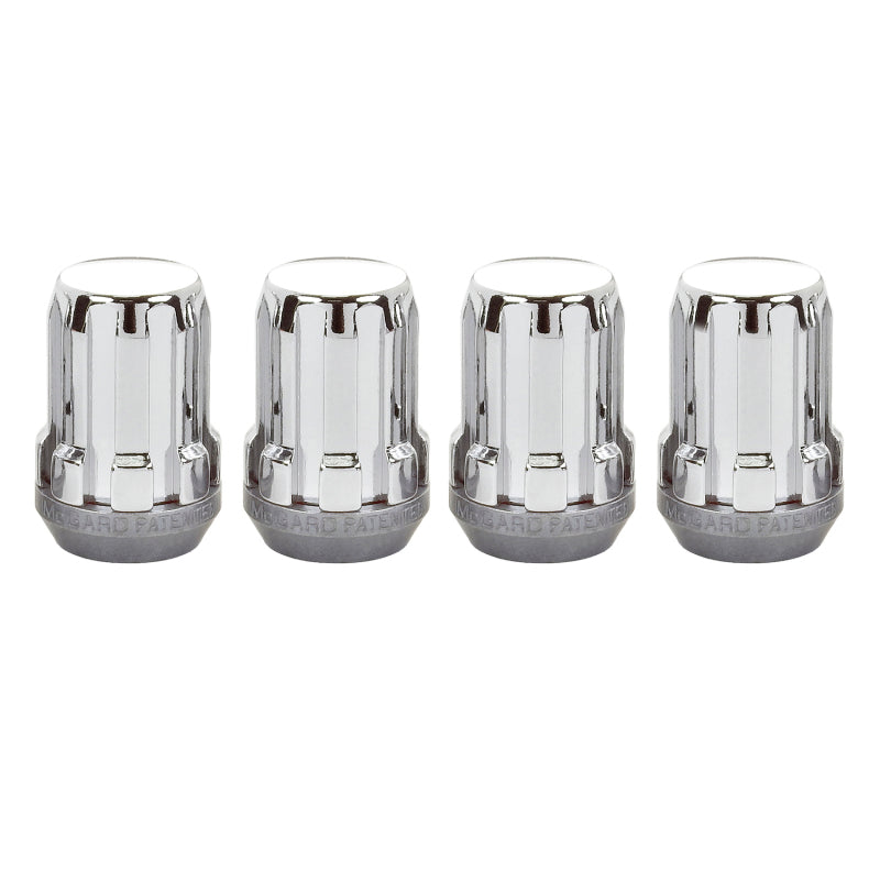 McGard 65354 - MCG65354 - McGard SplineDrive Lug Nut (Cone Seat) M12X1.25 / 1.24in. Length (4-Pack) - Chrome (Req. Tool) - Shipped in Europe - Tuningsupply.com
