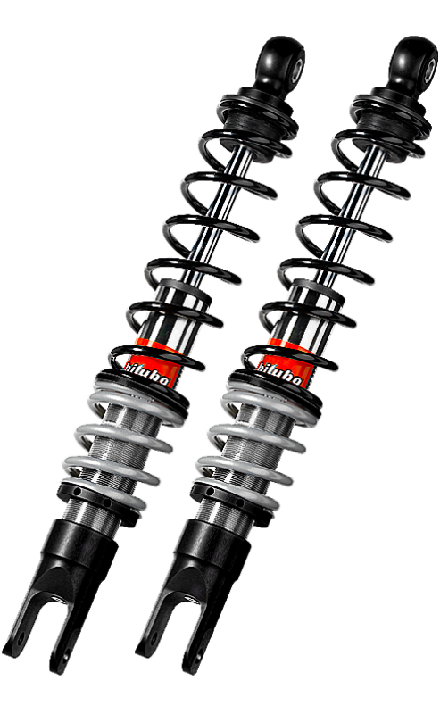Bitubo Suspension SC209YGB01 - BITSC209YGB01 - Bitubo YGB0 Twinshocks Rear Adjustable: Spring Preload, Red And Black Springs - Shipped in Europe - Tuningsupply.com