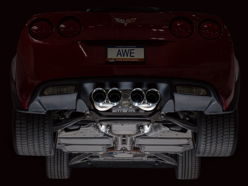 AWE Tuning 3015-42660 - AWE3015-42660 - AWE Tuning 05-07 C6 Chevrolet Corvette 6.0L Touring Edition Axle-Back Exhaust w/ Chrome Silver Tips - Shipped in Europe - Tuningsupply.com