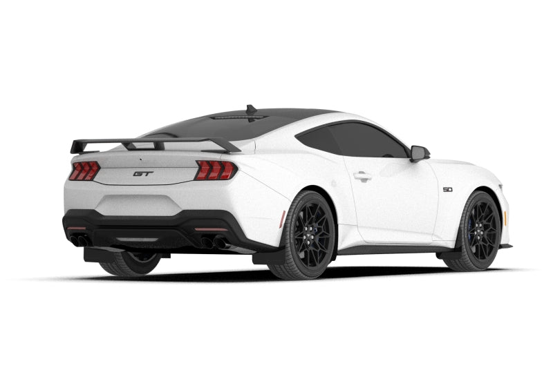 Rally Armor MF126-UR-BLK-MBK - RALMF126-UR-BLK-MBK - Rally Armor 2024+ Ford Mustang Black UR Mud Flap w/ Metallic Black Logo - Shipped in Europe - Tuningsupply.com