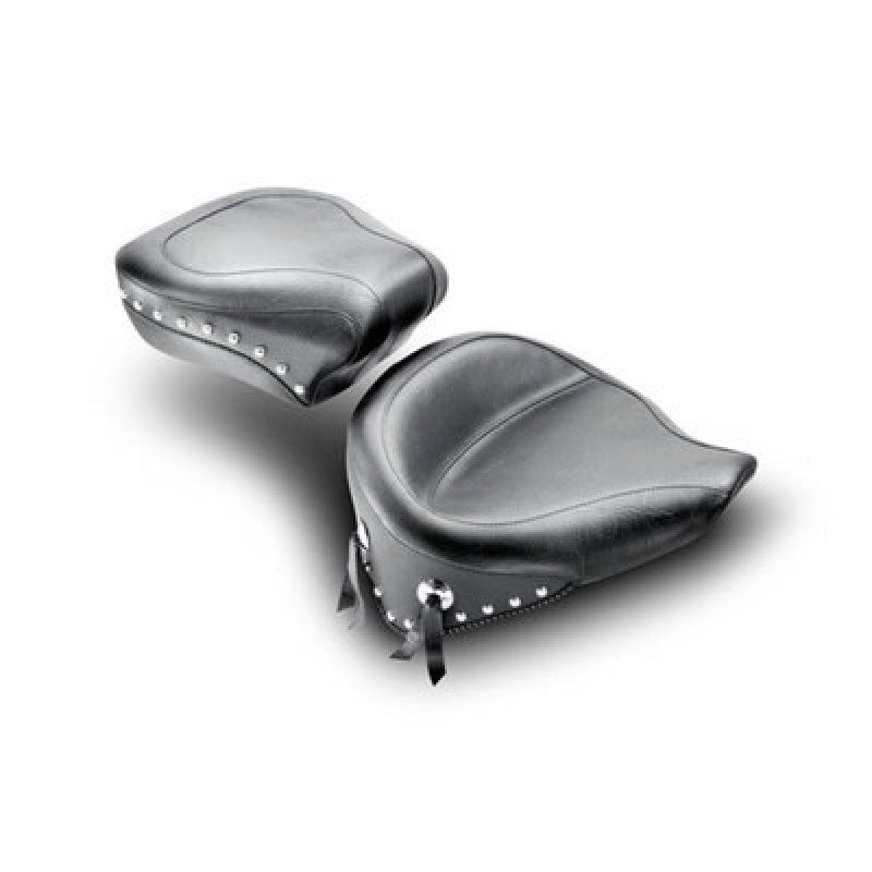 Mustang Motorcycle 76180 - MMP76180 - Mustang 00-15 Harley Softail Standard Rear Tire Wide Touring Passenger Seat w/Studs - Black - Shipped in Europe - Tuningsupply.com