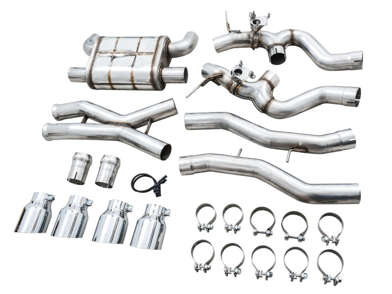 AWE Tuning 3025-43480 - AWE3025-43480 - AWE SwitchPath Catback Exhaust for BMW G8X M3/M4 - Chrome Silver Tips - Shipped in Europe - Tuningsupply.com