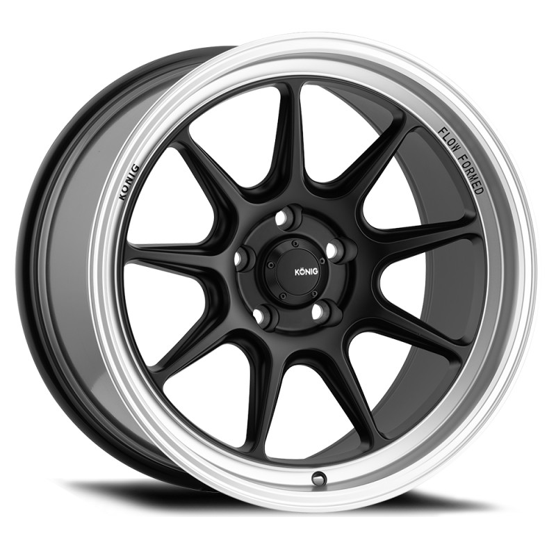 Konig CT87100455 - KNGCT87100455 - Konig Countergram 17x8 4x100 ET45 Matte Black / Matte Machined Lip - Shipped in Europe - Tuningsupply.com