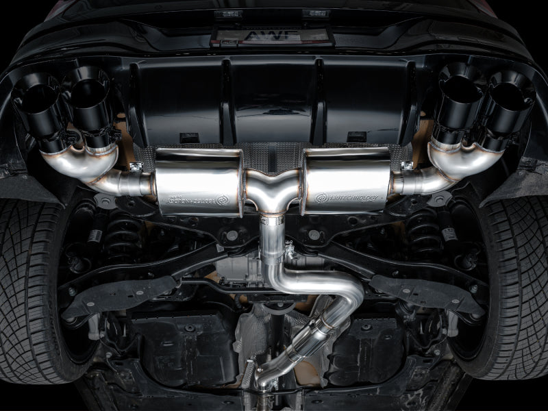 AWE Tuning 3015-43658 - AWE3015-43658 - AWE MK8 Volkswagen Golf R 3in Touring Edition Quad Exhaust - Diamond Black Tips - Shipped in Europe - Tuningsupply.com