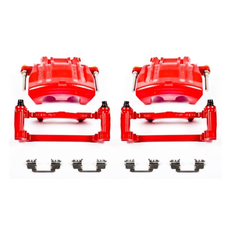 PowerStop S5016A - PSBS5016A - Power Stop 2012 Chrysler 300 Front Red Calipers w/Brackets - Pair - Shipped in Europe - Tuningsupply.com
