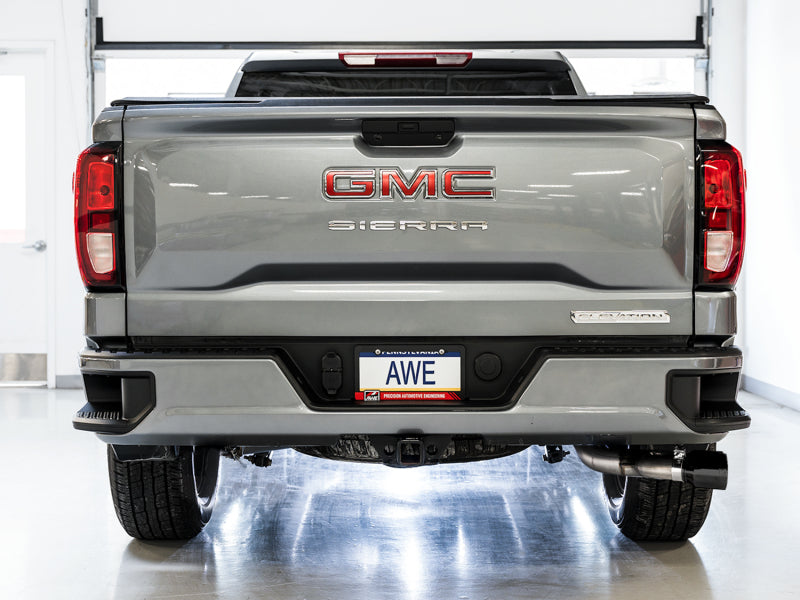 AWE Tuning 3015-23208 - AWE3015-23208 - AWE Tuning 4th Gen GM 1500 5.3L 0FG Catback Dual Side Exit (Flat Bumper) - Diamond Tips - Shipped in Europe - Tuningsupply.com