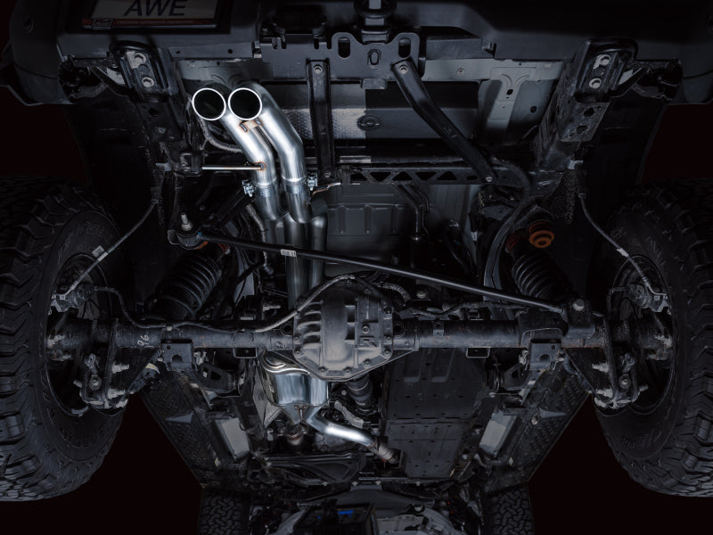 AWE Tuning 3025-31327 - AWE3025-31327 - AWE Tuning 22-24 Ford Bronco Raptor 4WD Dual BashGuards Cat-Back SwitchPath Exhaust (No Tips) - Shipped in Europe - Tuningsupply.com