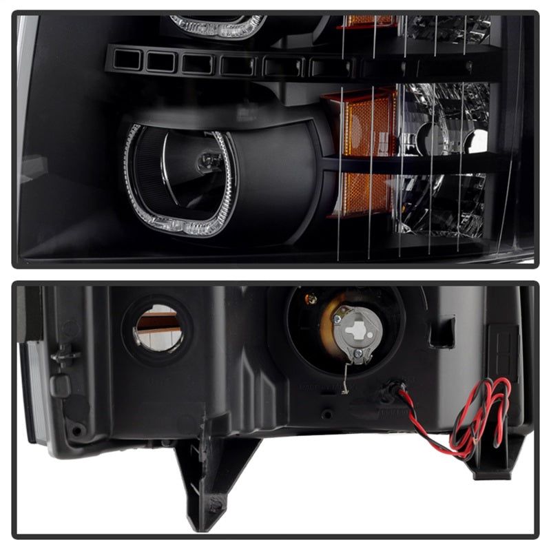SPYDER 9032189 - SPY9032189 - xTune Chevy Silverado 1500/2500/3500 07-13 LED Halo Projector Headlights Black PRO-JH-CSIL07-CFB-BK - Shipped in Europe - Tuningsupply.com