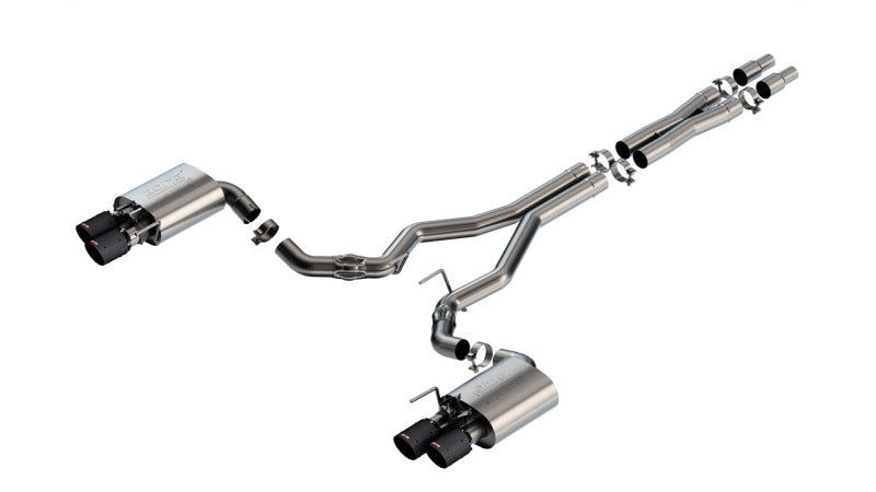 Borla 140963CFBA - BOR140963CFBA - Borla 2024 Ford Mustang GT 5.0L V8 w/ Active Exhaust ATAK Cat-Back Exhaust System - Carbon Fiber - Shipped in Europe - Tuningsupply.com