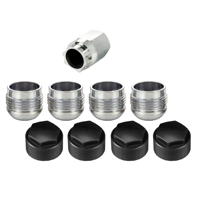McGard 25167 - MCG25167 - McGard Wheel Lock Nut Set - 4pk. (Under Hub Cap / Radius Seat) M14X1.5 / 19mm Hex / .890in. L w/Caps - Shipped in Europe - Tuningsupply.com