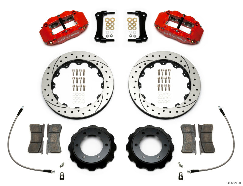 Wilwood 140-14577-DR - WIL140-14577-DR - Wilwood Narrow Superlite Red 6R Front Kit 12.88in Drilled Rotor w/ Lines 05-15 Toyota Tacoma - Shipped in Europe - Tuningsupply.com