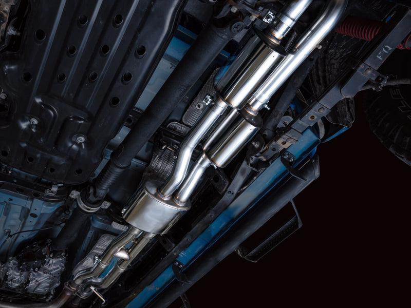 AWE Tuning 3015-33826 - AWE3015-33826 - AWE 16-22 Toyota Tacoma 0FG Catback Exhaust w/ BashGuard - Dual Diamond Black Tips - Shipped in Europe - Tuningsupply.com