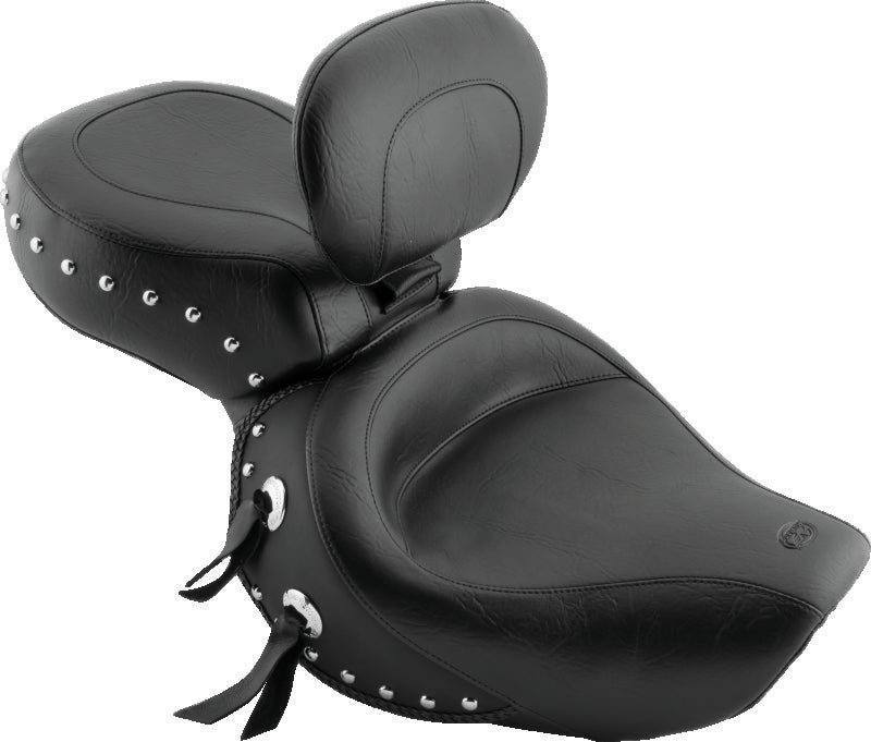 Mustang Motorcycle 79237 - MMP79237 - Mustang 00-08 Honda VT1100 Sabre,97-08 Spirit,87-97 Shadow Wide Touring 1PC Seat w/Studs - Black - Shipped in Europe - Tuningsupply.com