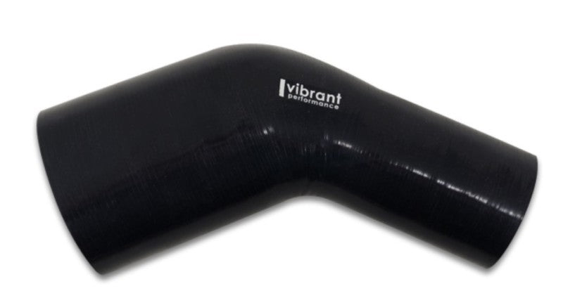 Vibrant 19771 - VIB19771 - Vibrant 3.50in ID x 3.25in ID Gloss Black Silicone 45 Degree Transition Elbow - Shipped in Europe - Tuningsupply.com